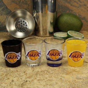 nba shot glasses, los angeles lakers shot glasses, shot glasses for man cave